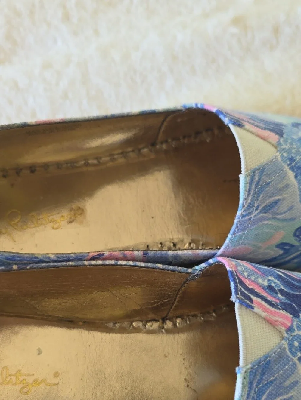 Lilly Pulitzer Blue Floral Canvas Espadrilles
